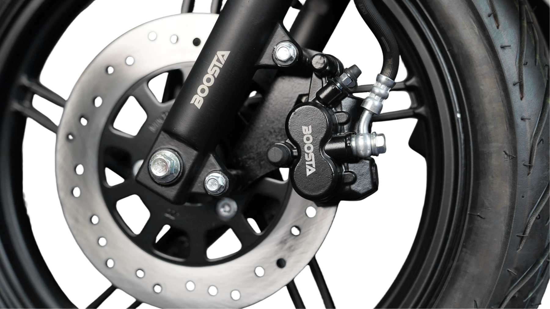 14-inch wheels and front and rear disc brakes